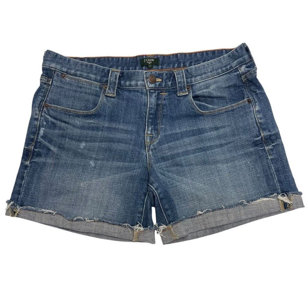 J. Crew Factory Cut Off Denim Mid Rise Jean Shorts Size 6